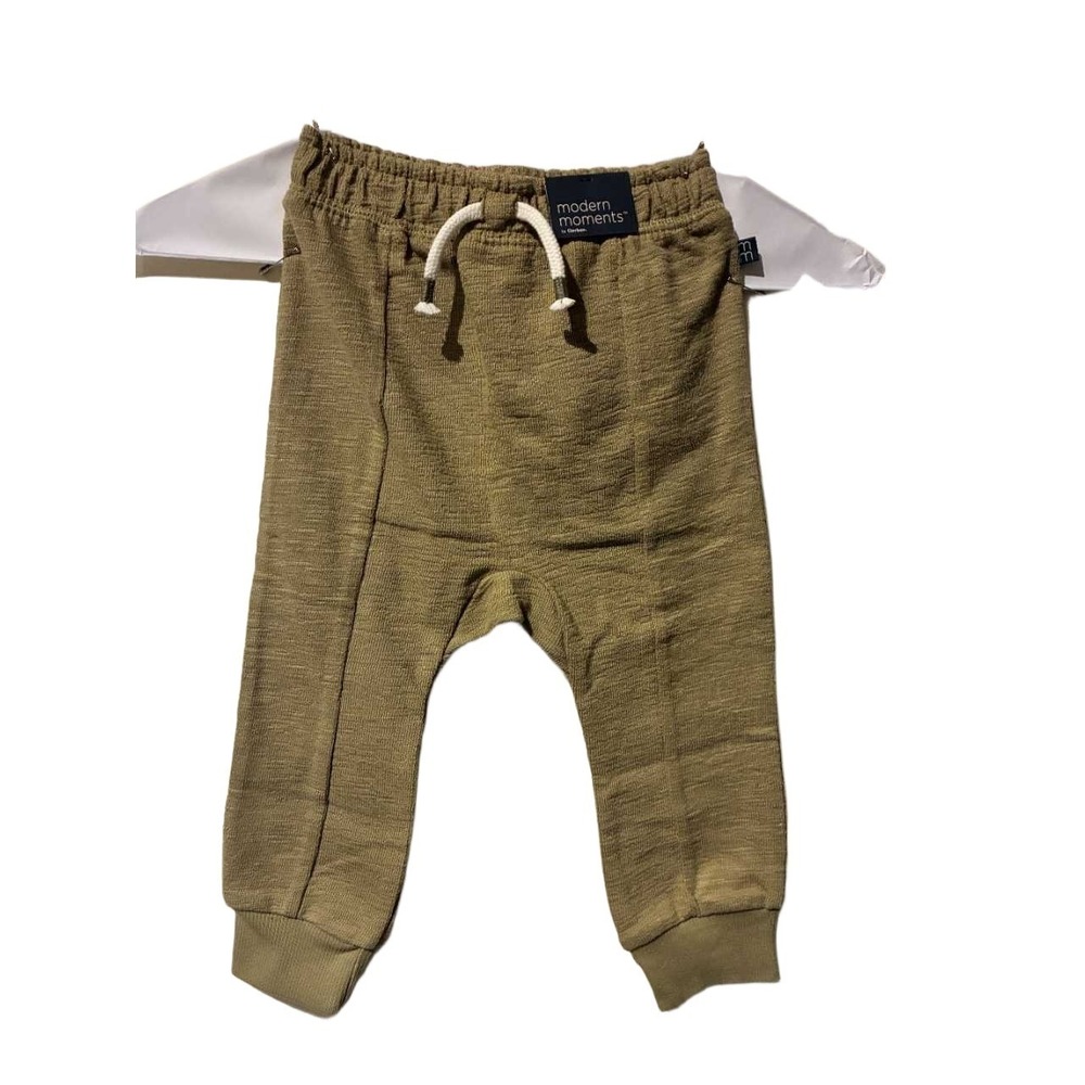Modern Moments by Gerber Olive Green Organic Cotton Harem Jogger Pants 2T‎ NWT